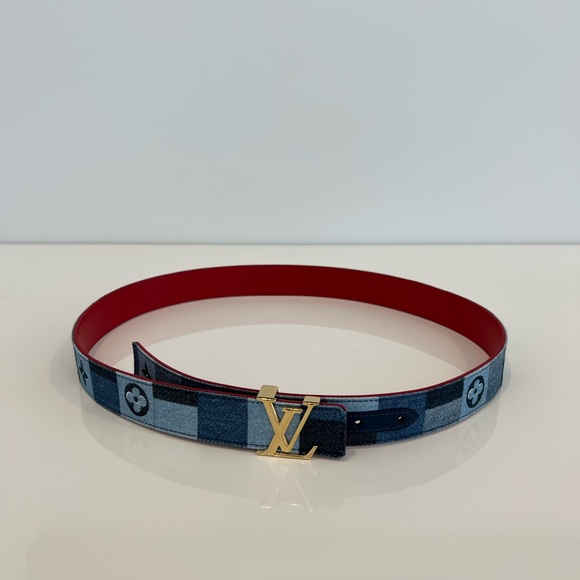 LOUIS VUITTON DENIM BELT GOLD TONE HARDWARE SIZE 90 NWOTS! - Picture 6 of 15